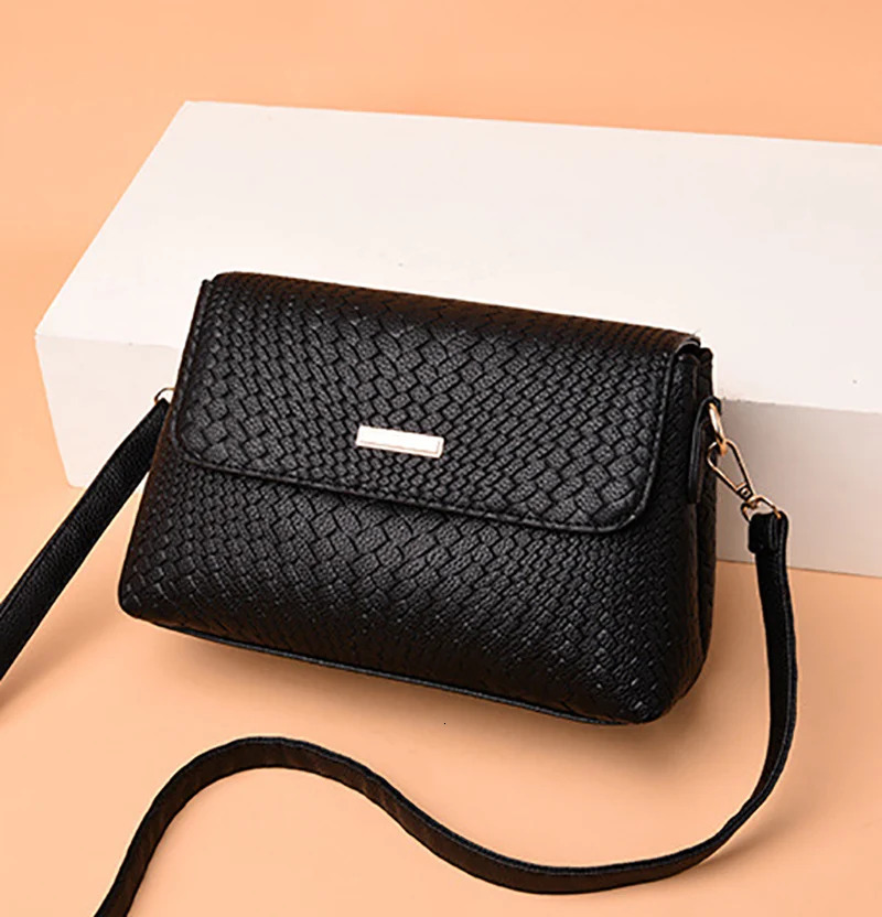 2025NEW Fashion Black Shoulder Bags for Women PU Leather Soild trend Color Crossbody fashion Messenger Bag Purse Female mama Handbags