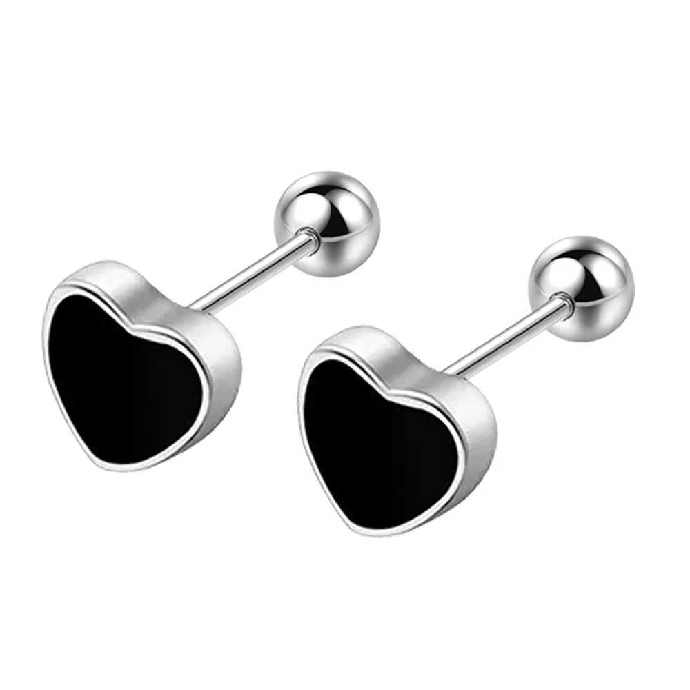 925 sterling silver Blackheart Star round small stud earrings suitable for womens luxury jewelry accessories free shipping for 2024 trend W240919