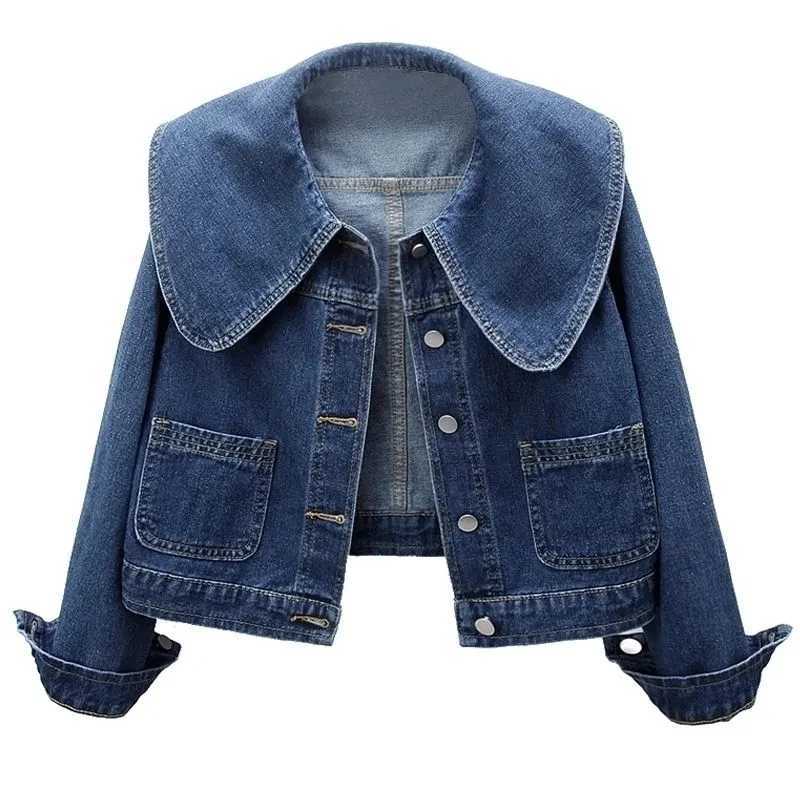 2023 New Autumn Women Denim Jacket Long Sleeve Casual Short Denim Coat Famale Jeans Jackets Outerwear Casaco Jaqueta FemininaX240920