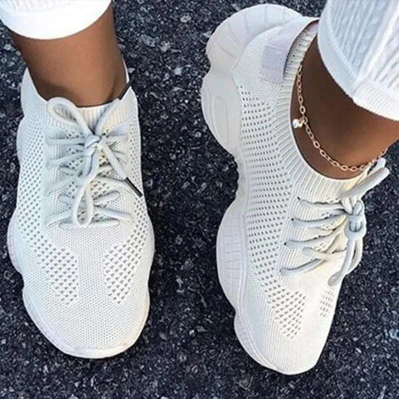 Women Sneakers Mesh Flats Breathsble Walking Casual Sport Female Comfort Ladies Plus Size Tenis Feminino Gym Shoes