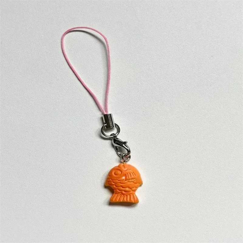 Cute Korean Fish Shaped Red Bean Pastry Snack Phone Charm Keychain Phone chainX240919