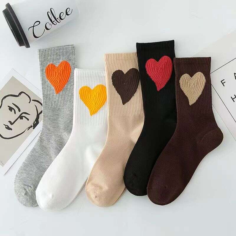 Autumn And Winter Women's Long Tube Japanese Versatile Cotton Ins Style Trendy Cute Big Love Casual Fashion Sports Style Socks