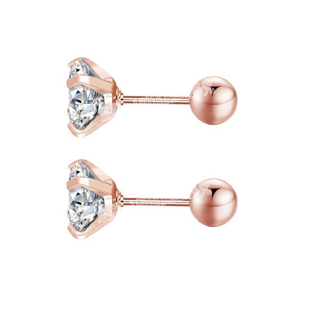 New Medical Stainless Steel Titanium Zircon Crystal 4 Prong Tragus Earnail Earrings Suitable for Womens Perforated Earnail Jewelry W240919