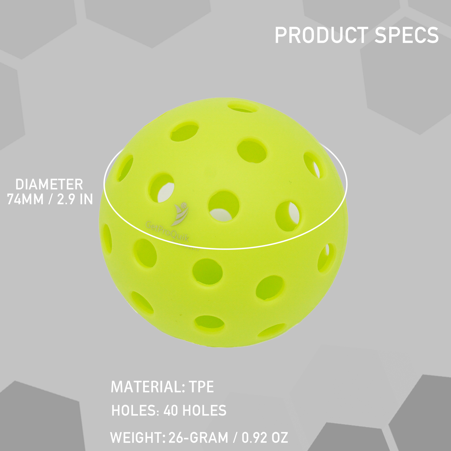 12Pcs Outdoor Pickleball Balls Set,40 Holes Standard Pickleball, 74mm Sport Training Practice Ball