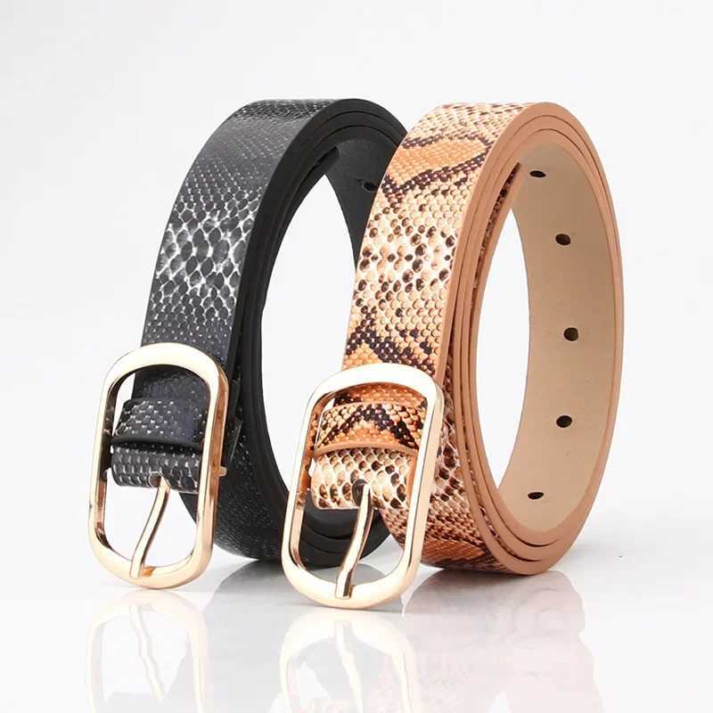 2023 New Retro Edition Fashion Jeans with Needle Buckle Snake Leopard Printed Womens Belt and Black Designer Belt W240920