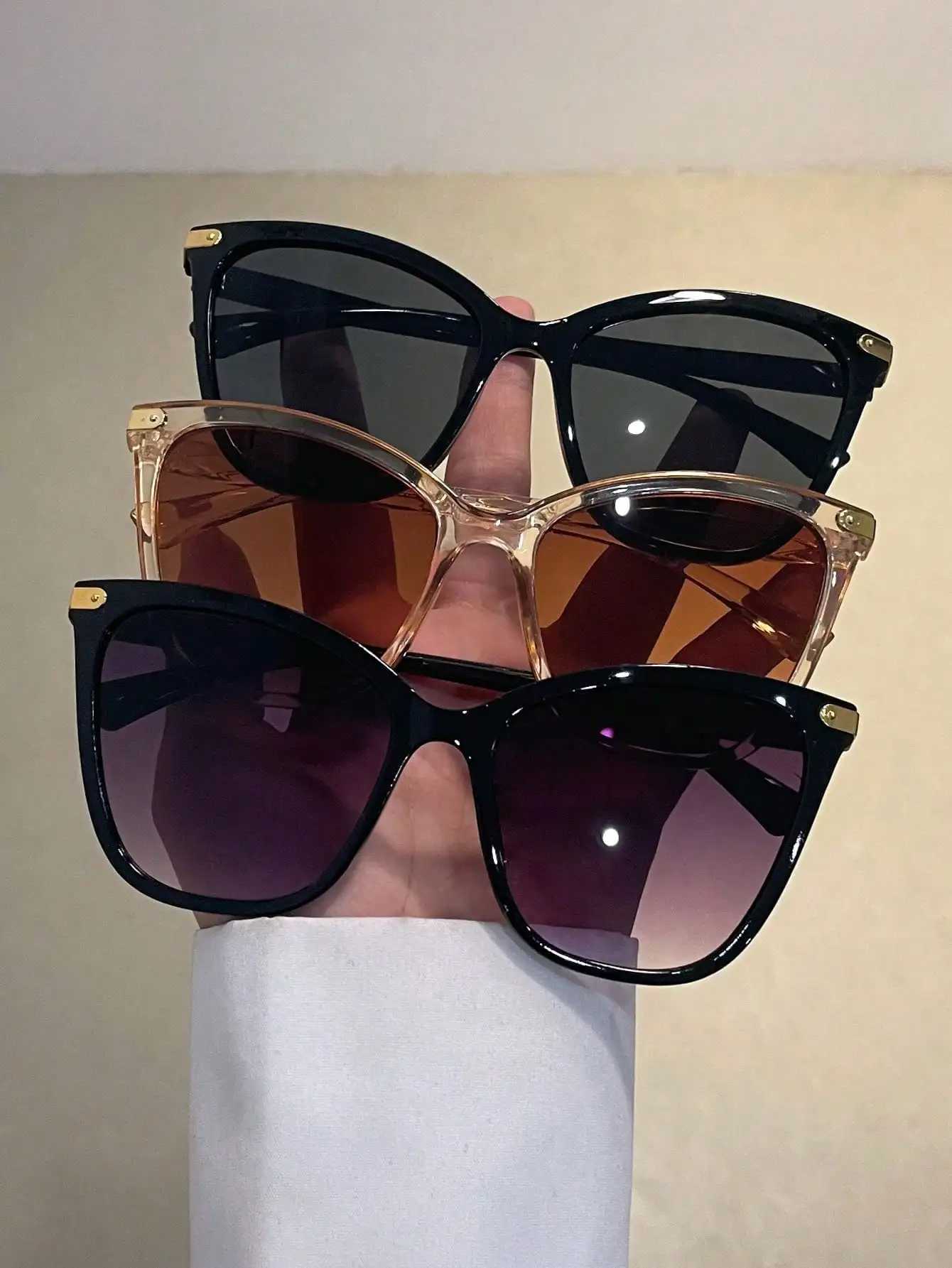 3PCS Unisex Plastic Cat Eye Frame Spicy Y2K Sunglasses For Rave Party Musical Festival Street Snap AccessoriesX240920