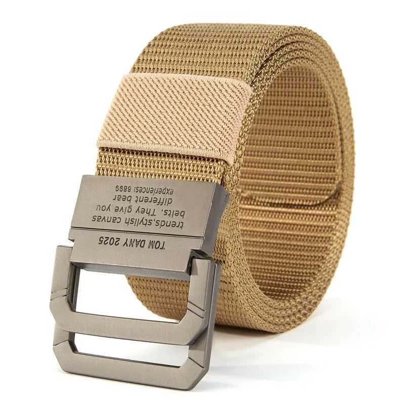 2025 mens nylon webbing fabric tactical military canvas casual fashion luxury designer jeans with mens military sports belt W240920