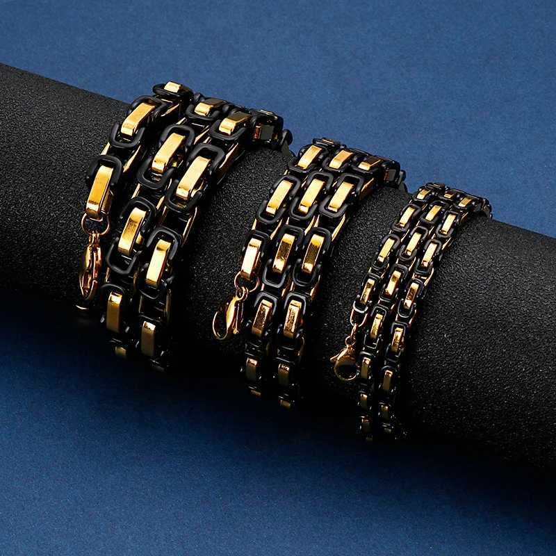 4/6/8mm Width Royal Box Chain Necklace For Men Male Stainless Steel Long Necklace Personalise Jewelry Boyfriend GiftX240919