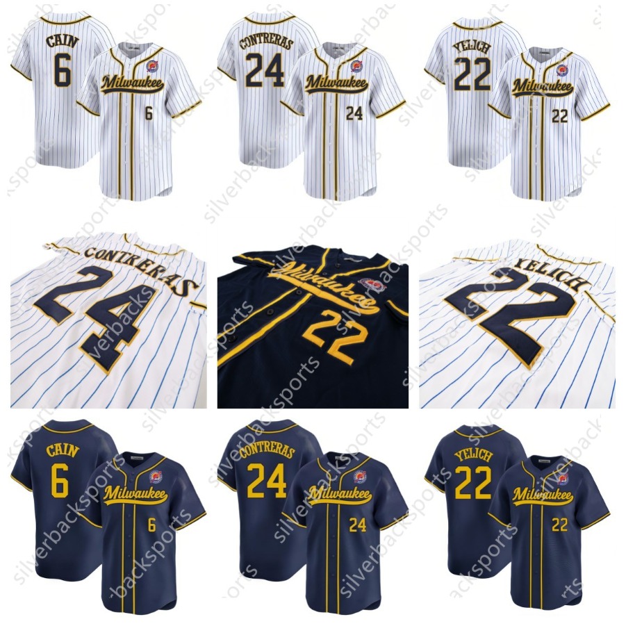 11 Jackson Chourio 2024 Baseball Jerseys Brice Turang Christian Yelich Sal Frelick Rhys Hoskins Willy Adames Men/Women/Youth Free Shipping