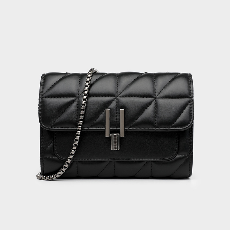 Elegant Women's Lingge Bag with Chain Strap - Versatile Single Shoulder & Crossbody Design