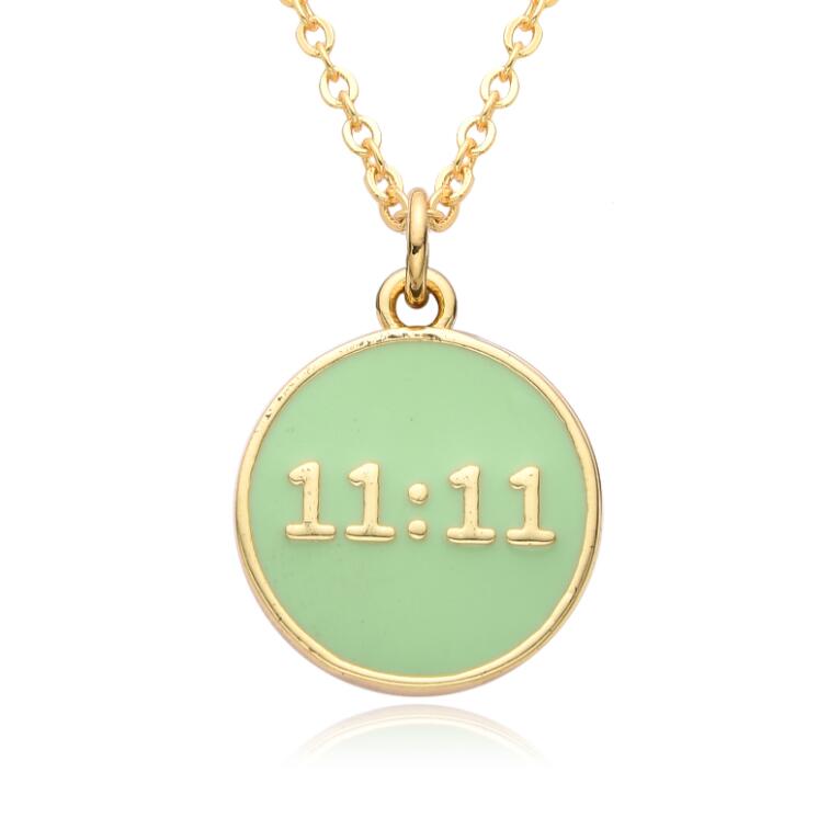 20Style Vintage Simple Colorful Drip Oil Star Round Pendant Necklace Women Girl Necklace Wedding Party Gift Fashion Accessories