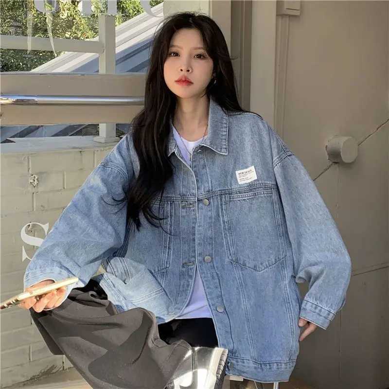 2023 New Womens Denim Jacket Womens Spring and Autumn Season Coat Retro Loose Denim Womens Coat Fashion Womens CoatX240920