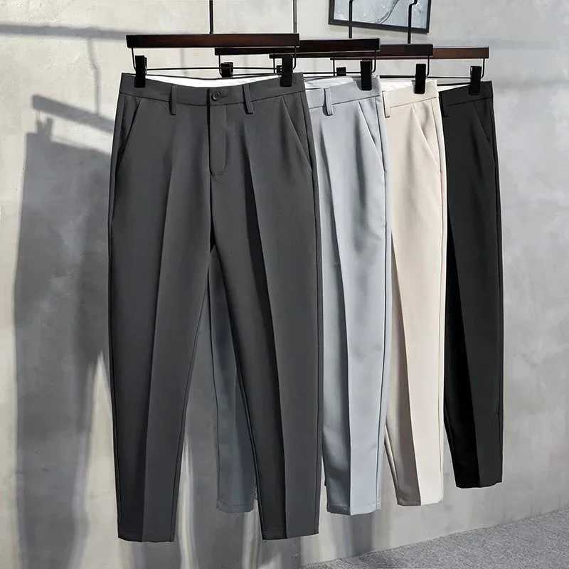 New Spring/Summer Set Mens Thin Business Pants Grey Black Khaki Straight Korean Mens Large Size 27-40 42 W240919