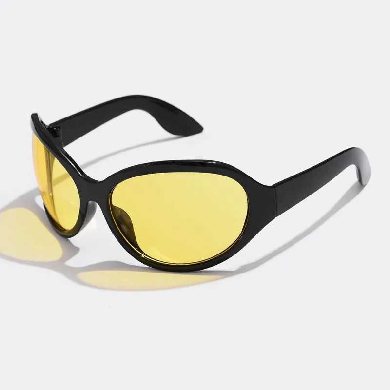 Fashion Brand Y2K Punk Sunglasses New Women Men Oval Sports Sun Glasses Female Oversized Black Shades Eyewear UV400X240920