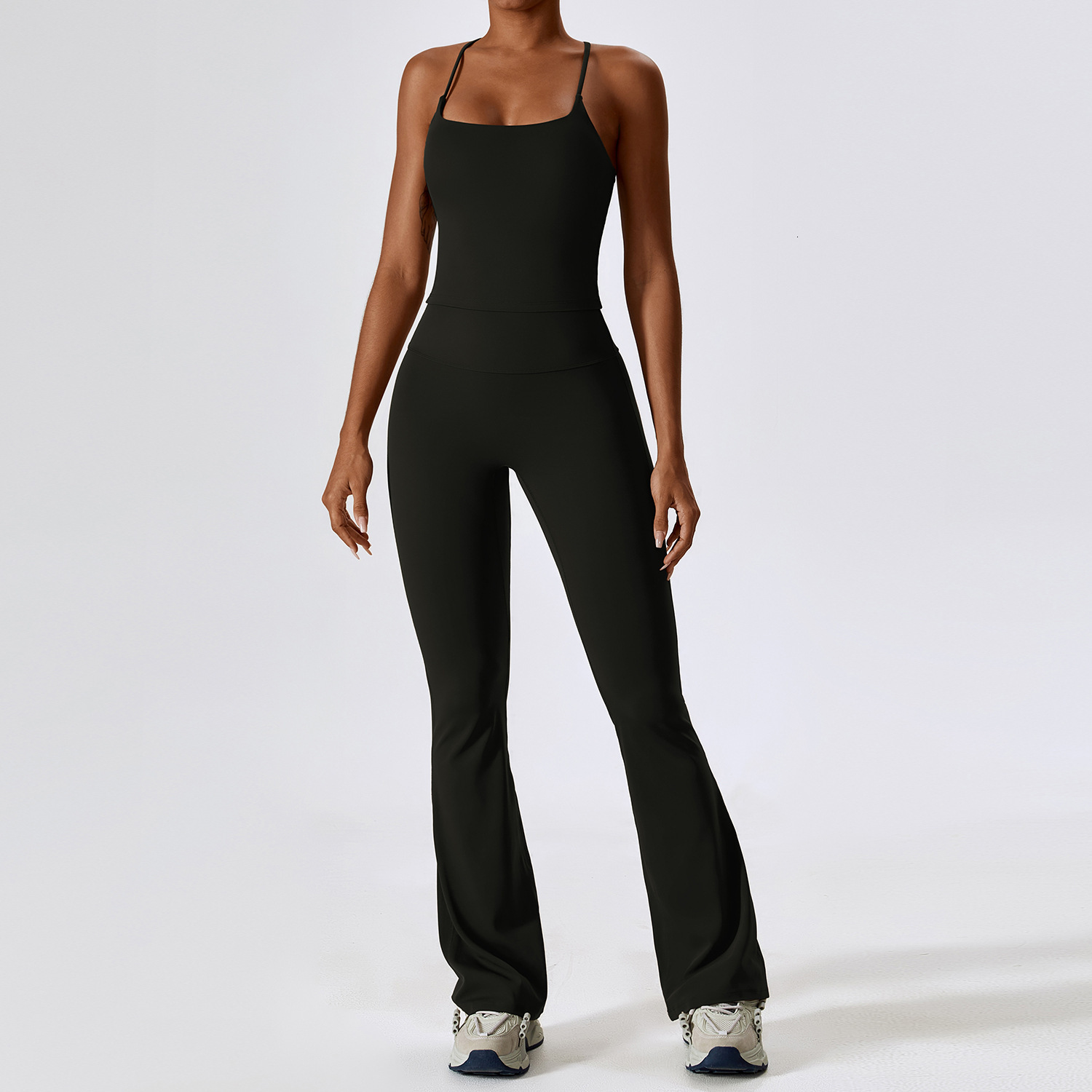 2 Pieces Women Tracuit Yoga Set Workout Sportswear Gym Clothing Fiess Long Sleeve Crop Top High Waist Leggings Sports Suits