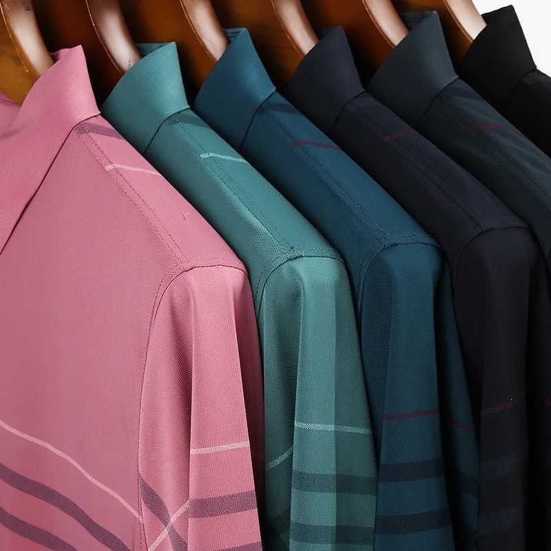 Ymwmhu Fashion Slim Men Polo Shirt Black Short Sleeve Summer Thin Shirt Streetwear Striped Male Polo Shirt for Korean ClothingX240920
