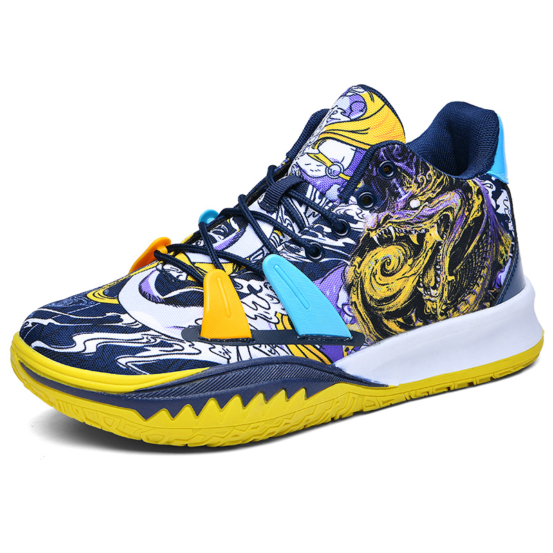Graffiti Fashion Men's Basketball Cushioning Breathable Basket Boots Outdoor Athletic Sport Shoes Men Non-Slip Sneaker