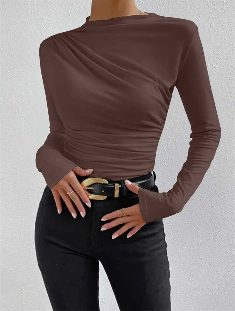 Women T Shirts Vintage Spring Winter Tees Autumn Sexy Tops Warm Blouse Top Casual Full Long Sleeve Shirt M240920
