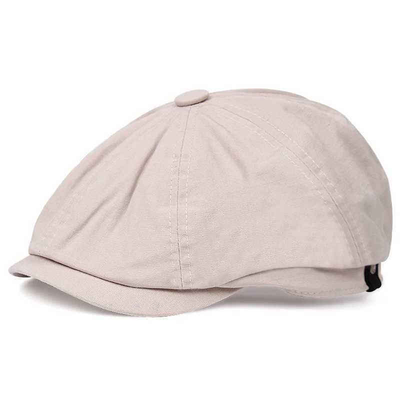 2022 Hot Sale Mens Hat British Style Cotton Octagonal Flat Cap Classic Newsboy Capboina Ivy Gatsby BeretX240919