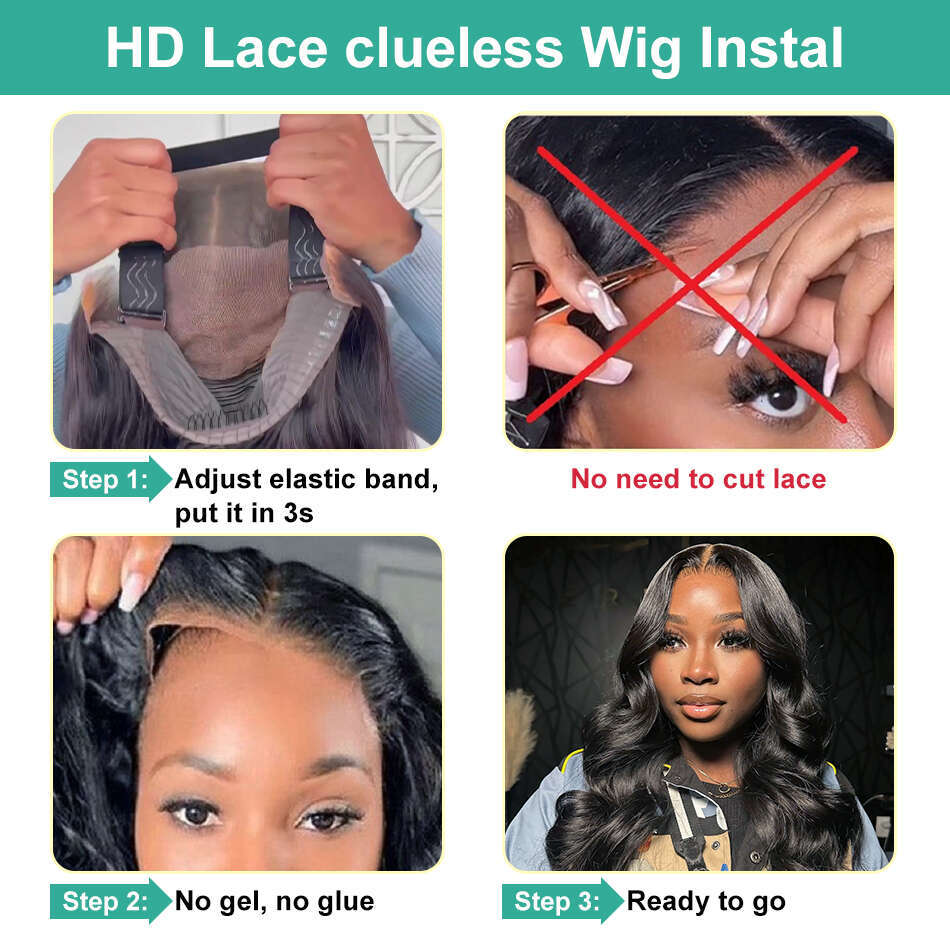 Rosabeauty Transparent Body Brazilian Water Wave 5x5 Lace Closure Glueless Wigs Human Hair Ready To Wear For Women
