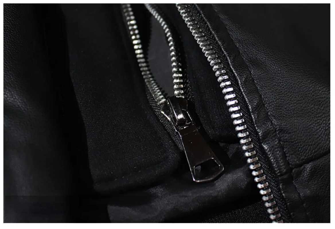 Mens Hooded PU Leather Jacket Motorcycle Hooded Young Leather Plus Cotton Padded Coat Men M240919