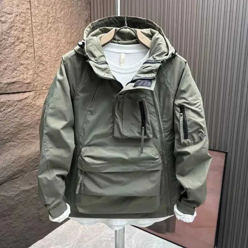 Spring Autumn Men Windproof jacket Waterproof thick coat personality customization Fleece Outdoor Sports Hiking Jacket M240919