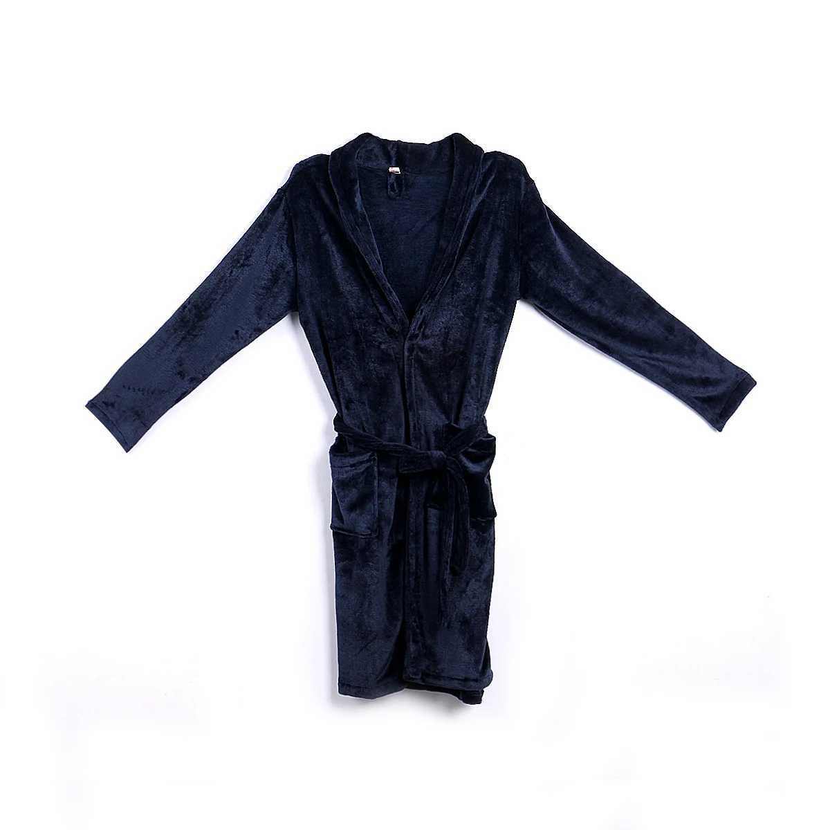Fashion Men Winter Robes Warm Lengthened Plush Shawl Bathrobe Home Sleepwear Robe Coat Y240919