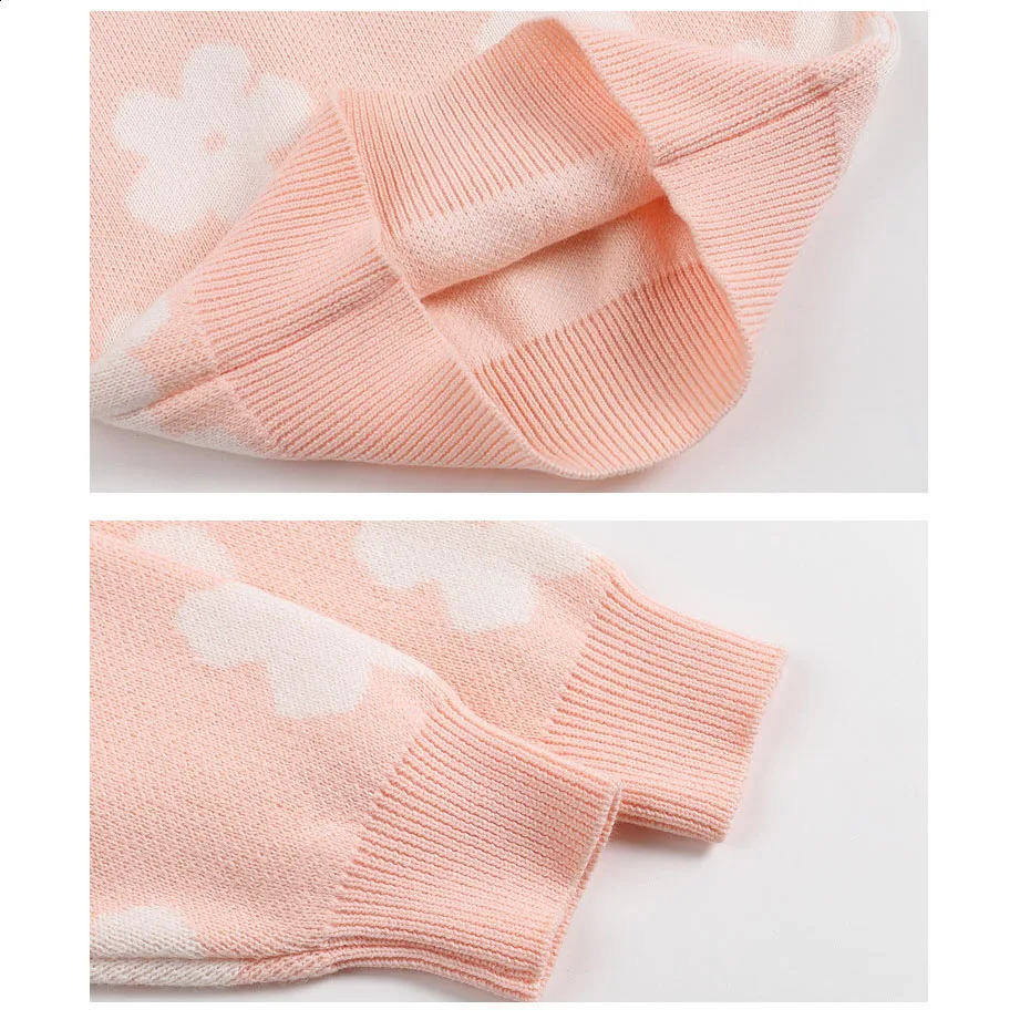 0-3T born Baby Womens Knitted Clothing Set Baby Sweater Set Flower Printed Knitted Top Warm Winter Set 240920