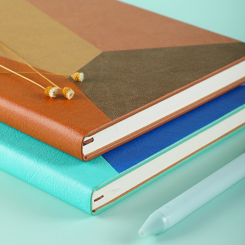 Geometric color matching A5 notebook, fashion creative PU cover notepad