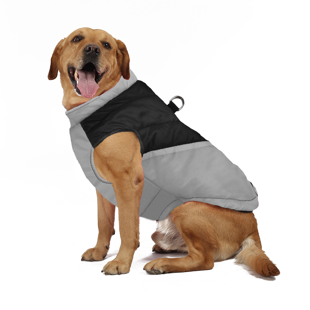 Big Dog Jacket Coat for Small Large Autumn Winter Waterproof Puppy Fleece Striped Clothes Golden Retriever Yorkshire Pet Outfits