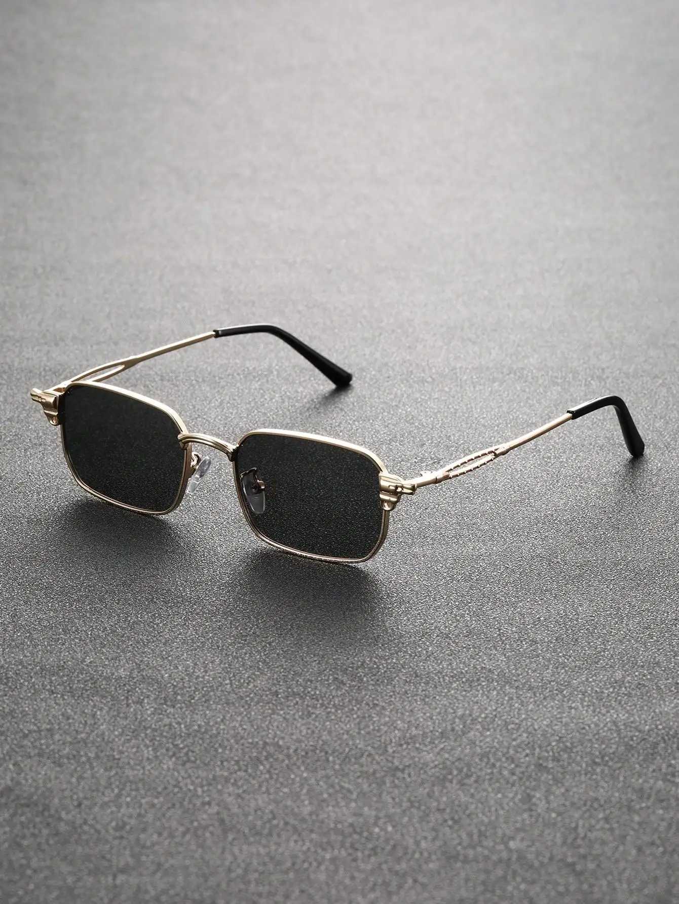 1pc Unsex Square Frame Punk Hollow Out Design Steel Sunglasses For Outdoor Travel Rave Party Driving AccessoriesX240920