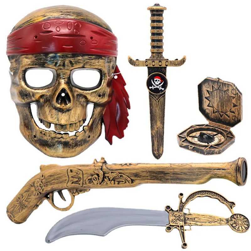 Halloween 5Pc Pirate Costume Mask Accessories for Kids Pirate Cosplay Set Pirate Paraphernalia Kids Party Gifts Y240919