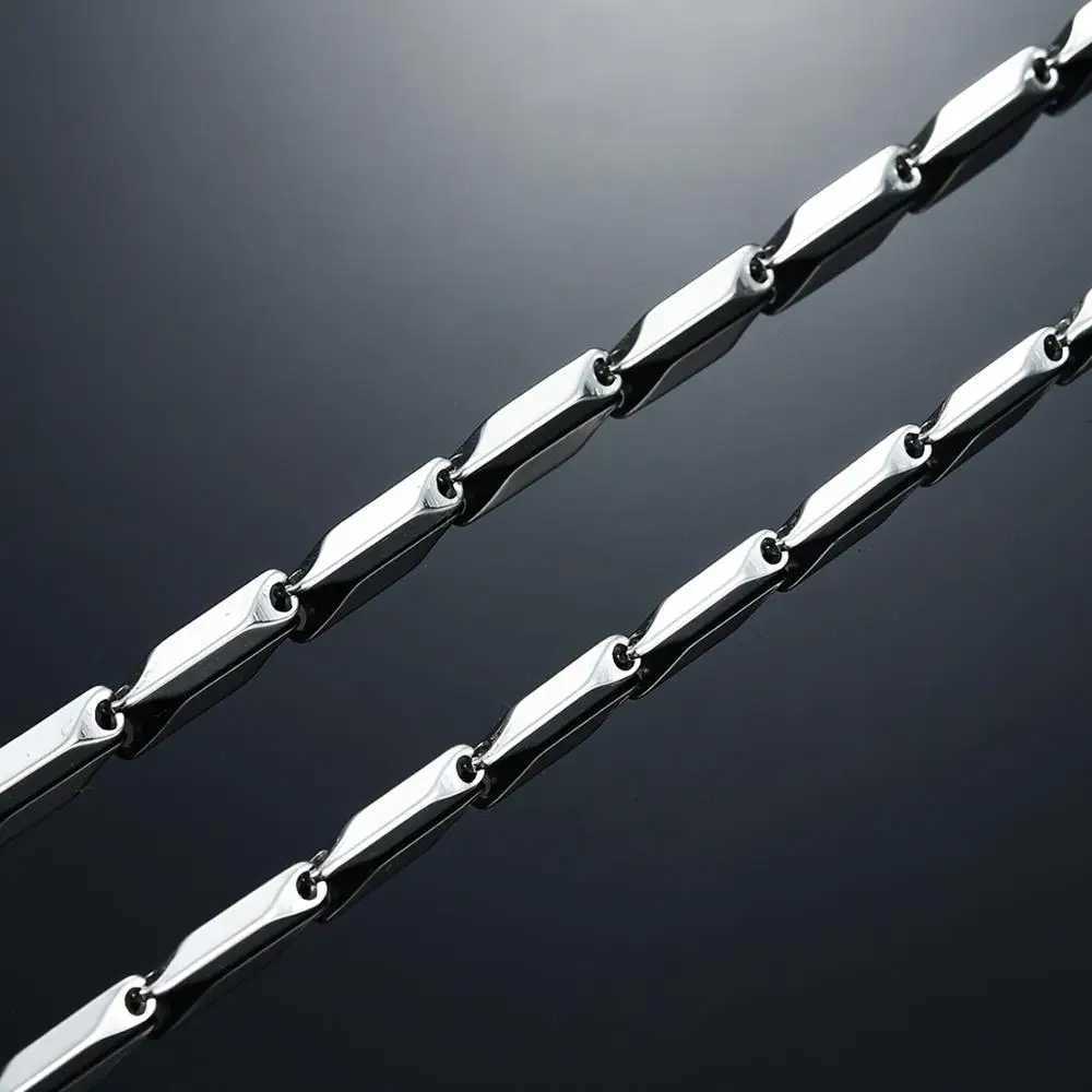 2.5mm/3mm Stainless Steel Bar Link Bamboo Chain High Quality Gold/Silver Color Necklace Choker for Women Men Jewelry AccessoryX240919