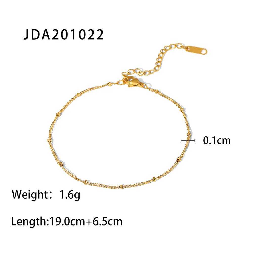 Uworld Stylish Chain Bead Anklet Stainless Steel Metal New Summer Bijoux Barefoot Beach Golden On Foot Charm Jewelry Y240920