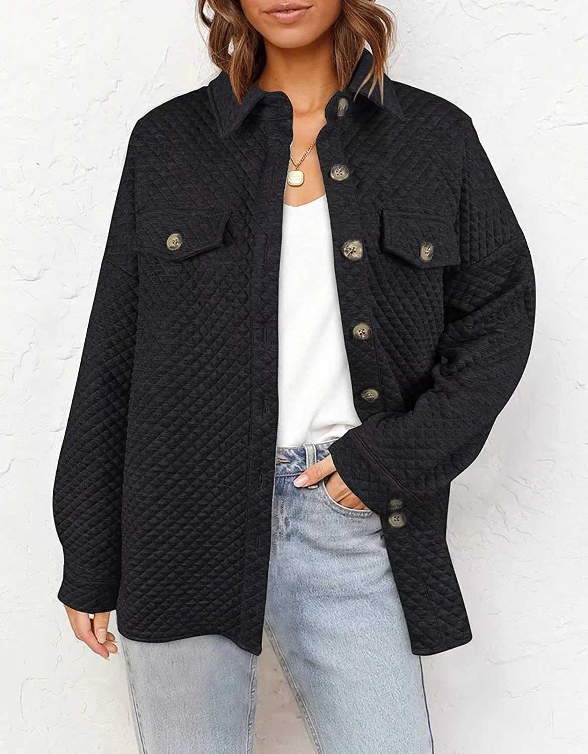 2024 New Womens Autumn Winter Polo Collar Long Sleeve Jacket Loose Comfortable Versatile Popular Elegant Commuter Fashion TopsX240920