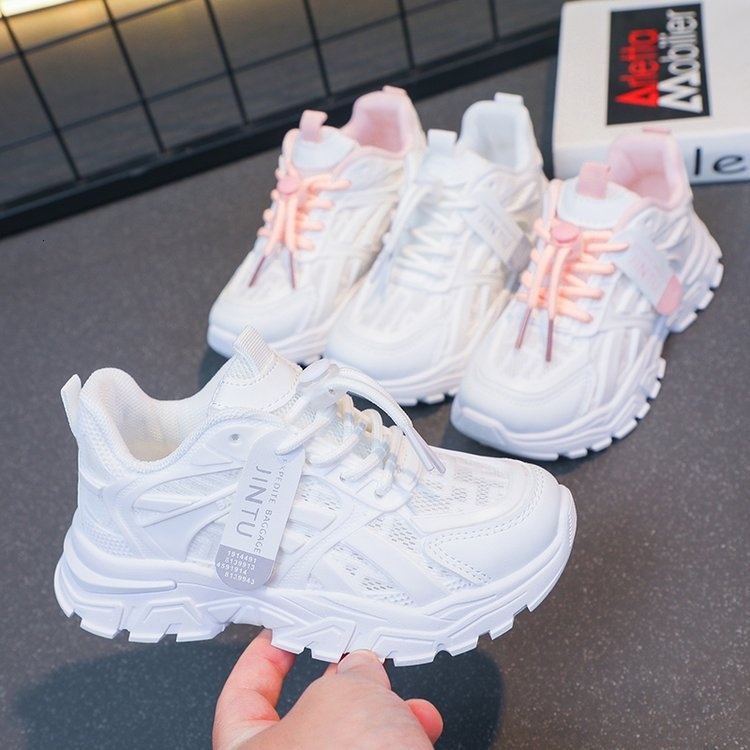 Boys Girls Sports New 2023 Spring/Summer Comfortable and Breathable Running Little White Student Children's Shoes