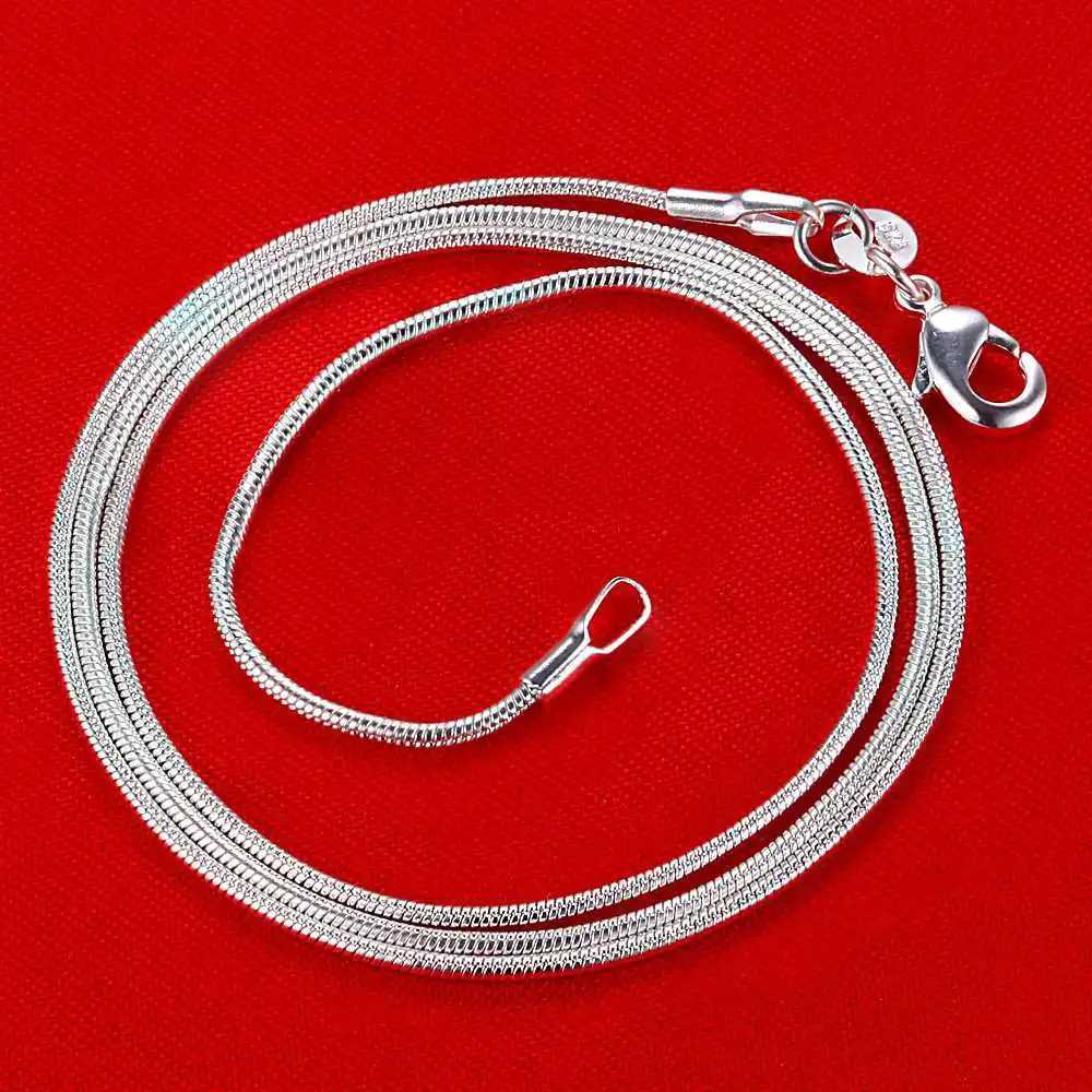 Hot 925 Sterling Silver Snake Necklace Chain 16-30inch High Quality For Woman Men Fashion Wedding Engagement JewelryX240919