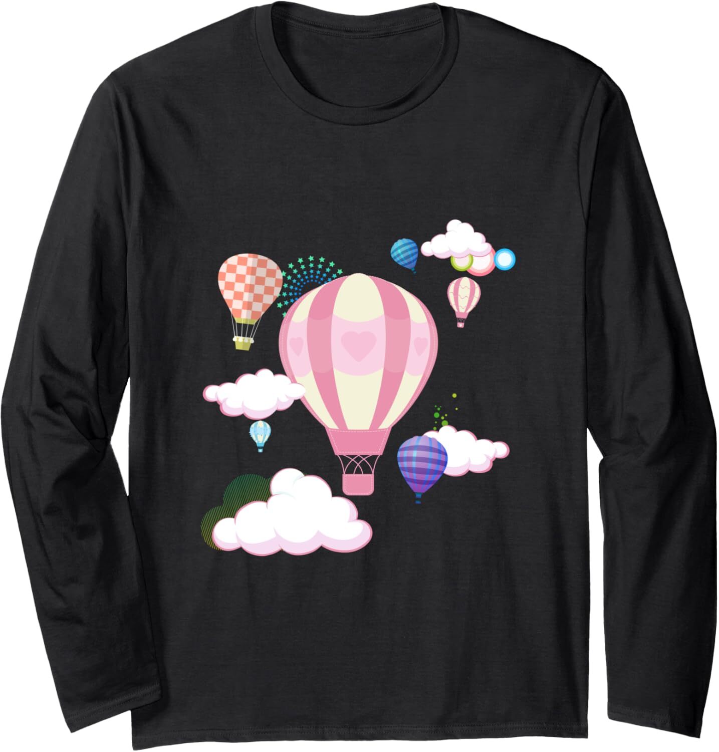 Long Sleeve Shirts for Men sweatshirt Hot Air Balloons The Sky Is The Limit Creative Gift Long Sleeve Tee Streetwear Casual tops clothes trend