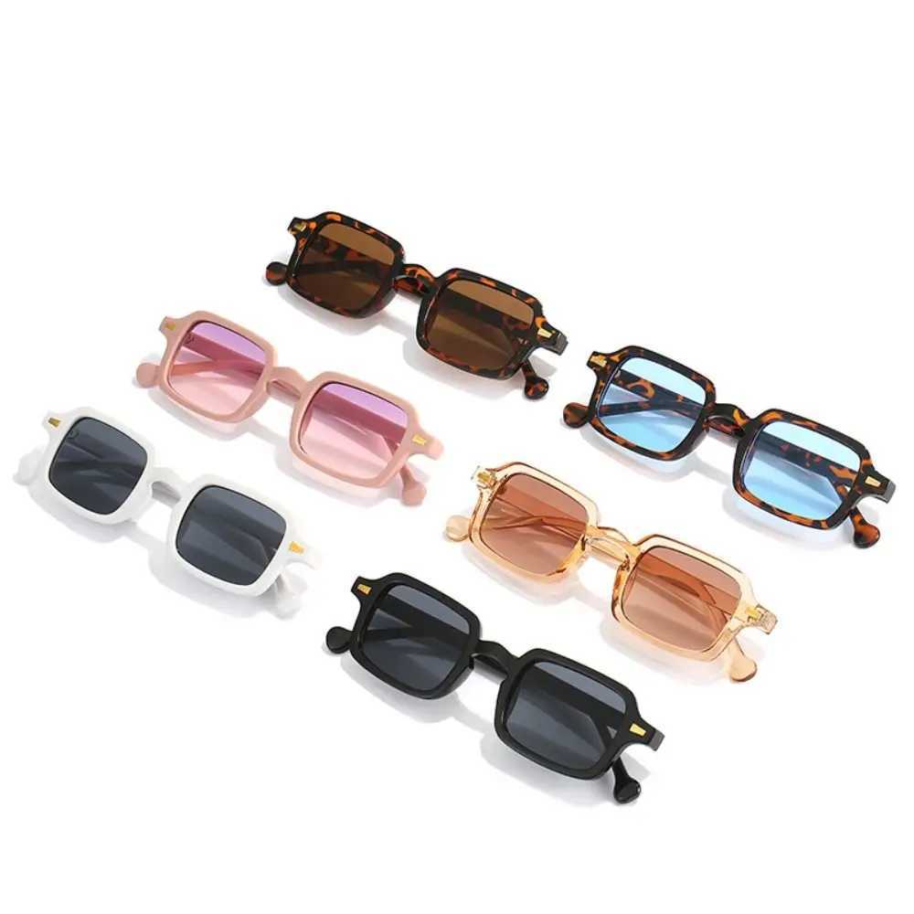 Fashion Square Sunglasses Women New Retro Rivets Decoration Glasses Men Leopard Blue Sun Glasses Gradient Shades UV400X240920