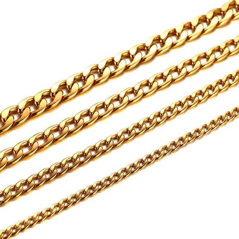 Modyle Mens Necklace Round Miami Cuban Link Chain Gold Silver Color Stainless Steel Necklace for Man Punk Boy Male Colar GiftsX240919