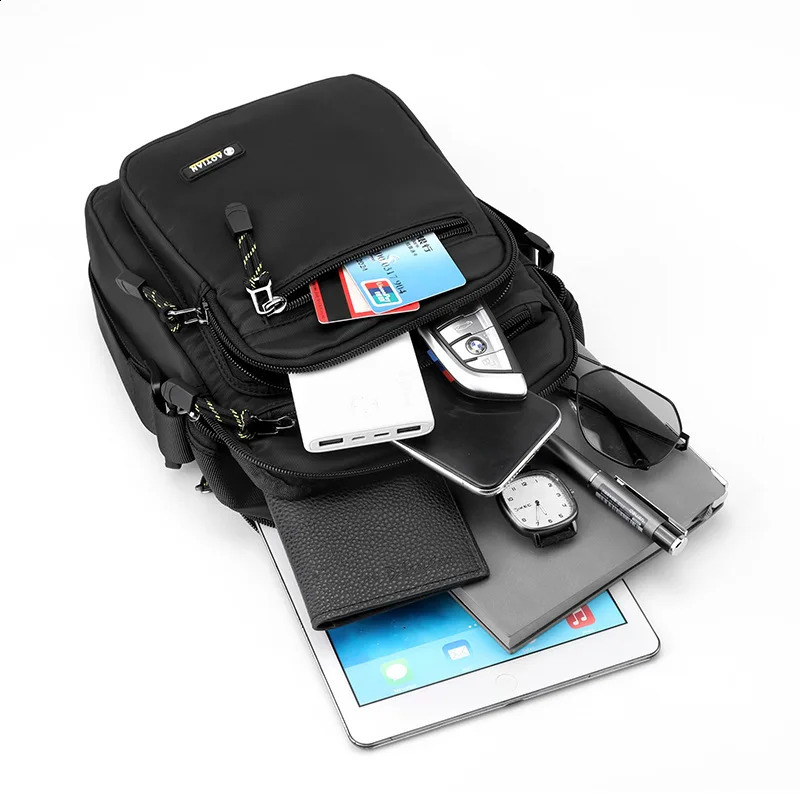 Mens casual small handbag waterproof nylon cross body bag 12 inch mens business office messenger shoulder flip XA33C 240919