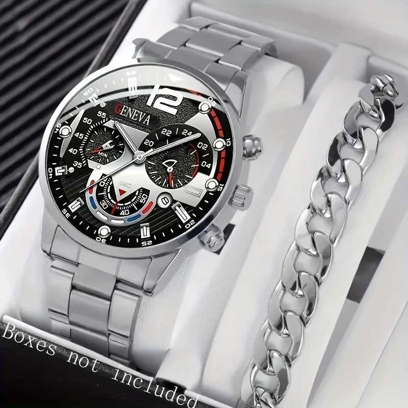 2 pieces round fashionable quartz watches + simple and exquisite bracelets for women menX240920