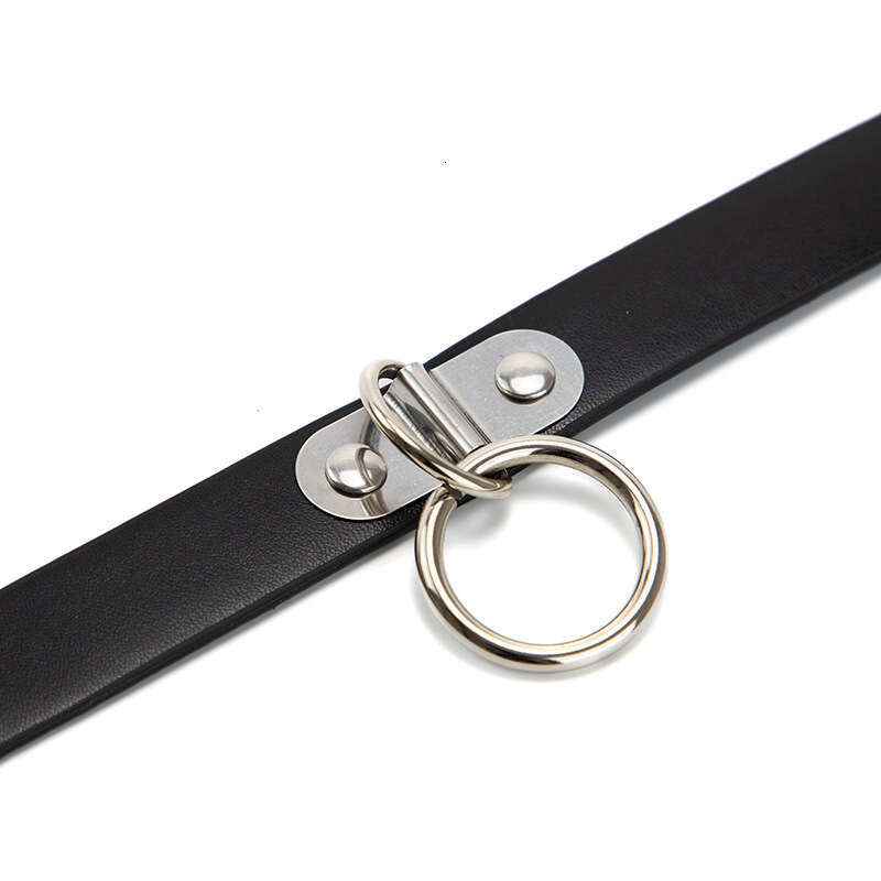 SM Sex Prop Black Iron Ring Sex Collar Foreign Trade Hot Selling Training Female Slave SM Traction Neck Cover Adult Products