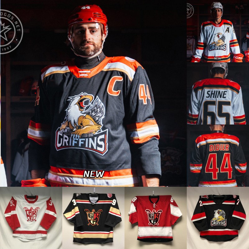 AHL Grand Rapids Griffins 44 DIDIER 65 SHINE Hockey Jersey Custom Any Name Number