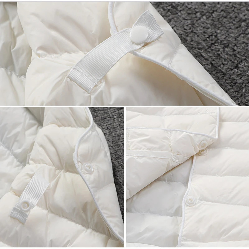 Ultra thin down jacket womens pink womens lightweight down jacket ultra light white jacket warm short jacket womens 240913