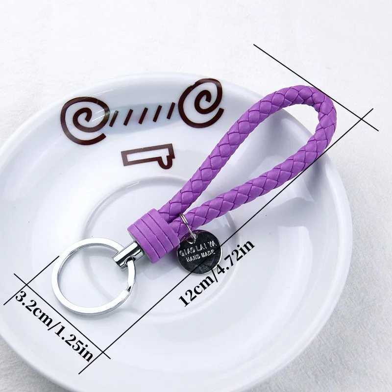 5pc PU Leather Braided Woven Rope Keychain Bag Pendant Key Chain Holder Key Car Trinket Keyring For Men Women GiftX240919