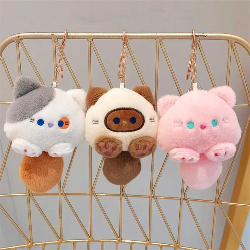 Kawaii Cat Plush Doll Cartoon Soft Fill Plush Girl Bag Keychain Pendant Toy Decoration GiftXJ250319