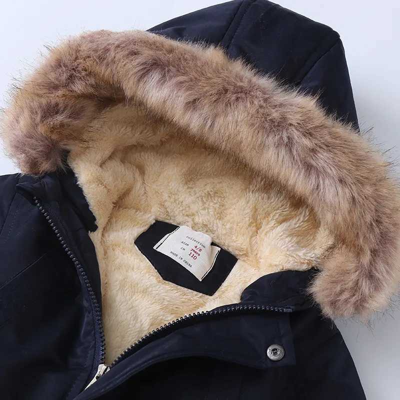 RAISE 2024 Autumn Winter Children Boy Outerwear Coat Fleece Thicken Warm Toddler Boys Hooded Jacket Kids Girls Parkas For 4-14YY240920