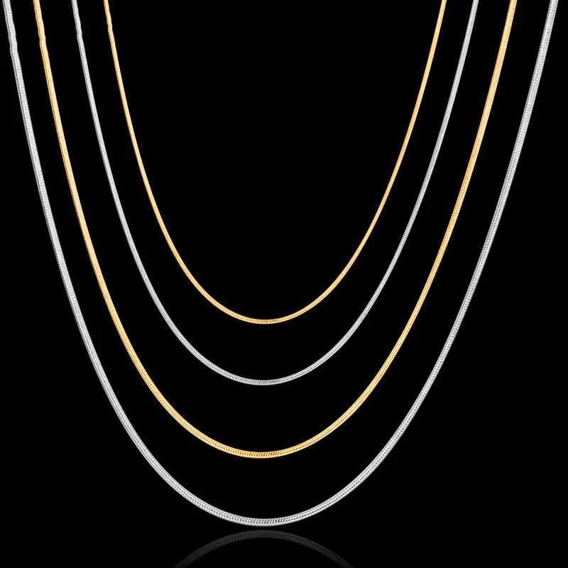 45-70cm Stainless Steel Round Snake chain necklace Fashion Women Men Round Snake Chain for Pendant Necklace Bracelet JewelryX240919