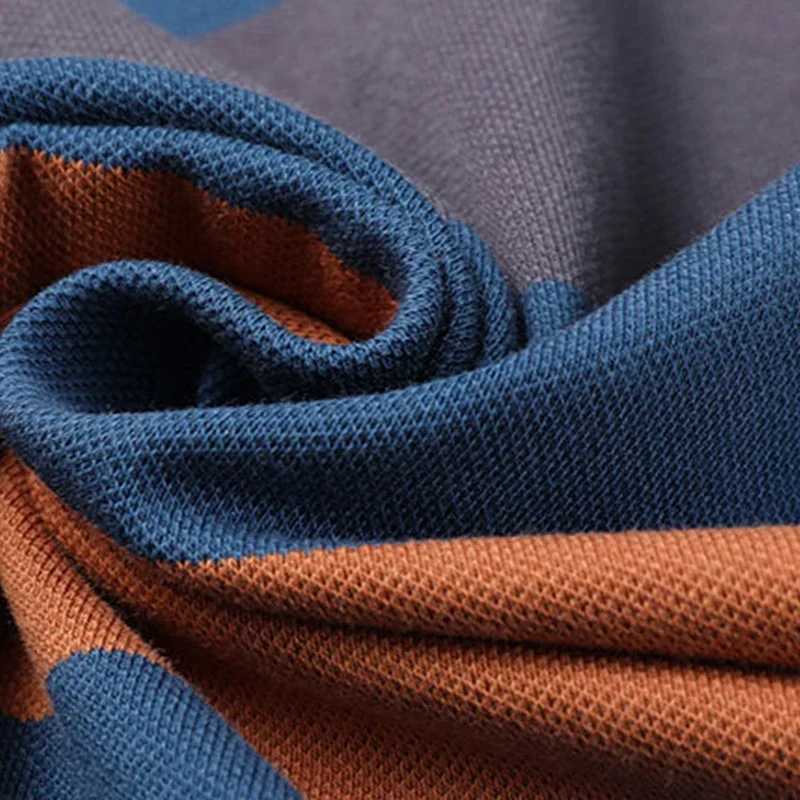 Mens Fashionable Knitted Short Sleeved Polo Shirt Summer Breathable and Comfortable TopX240920